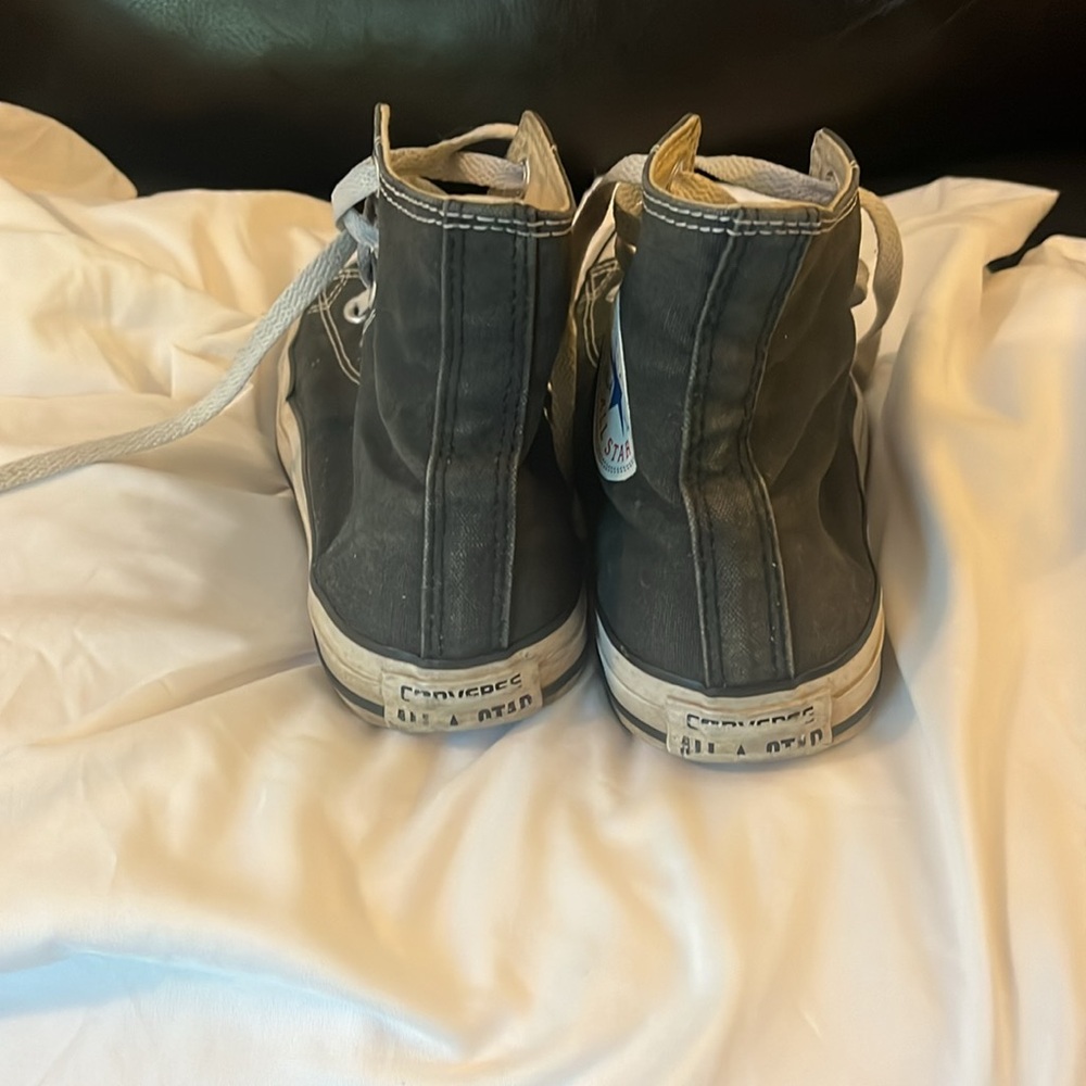 Converse Black and White High-Top Athletic Shoes - Picture 6 of 6
